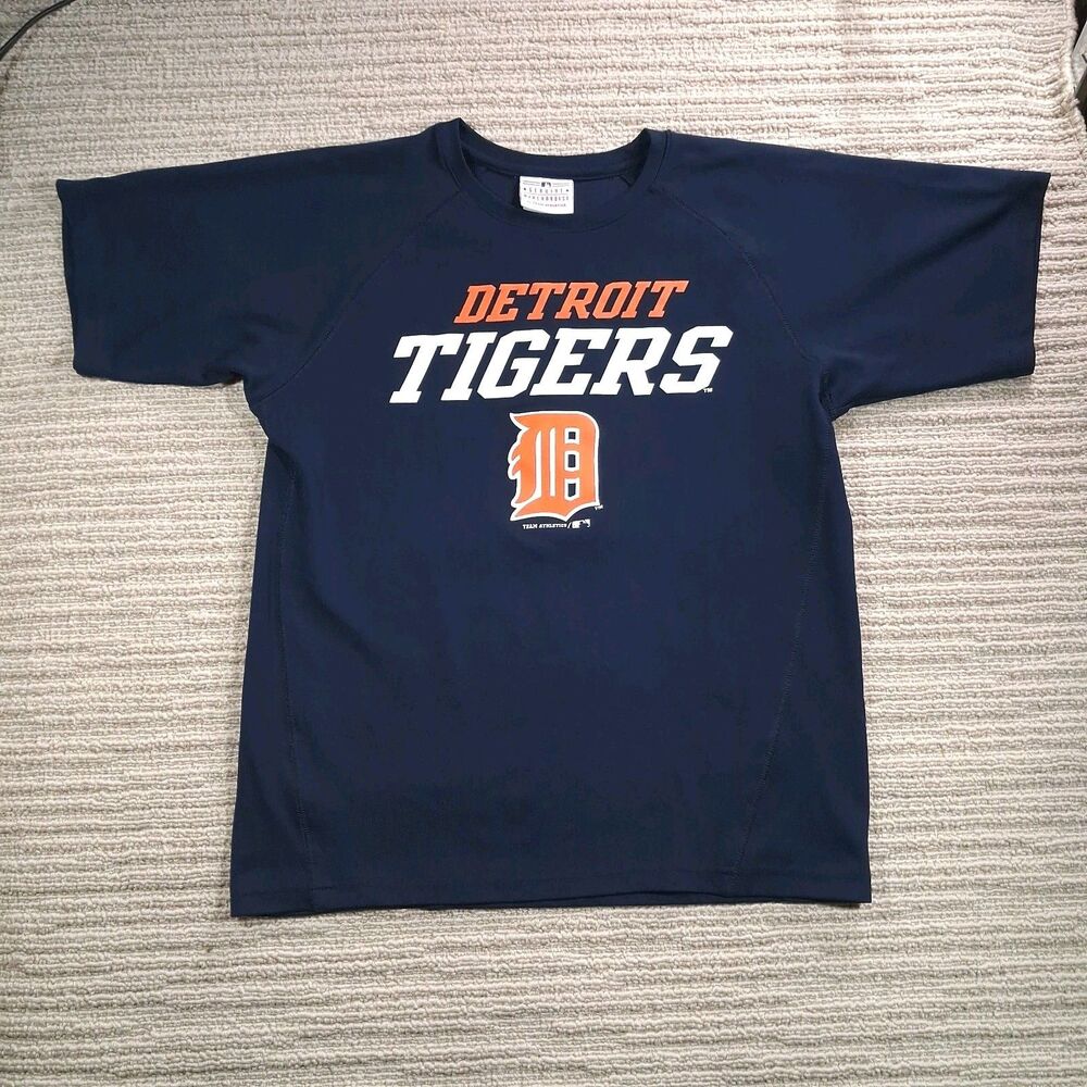 ​Detroit Tigers MLB Genuine Merchandise Team Athletics Shirt Blue Mens L...